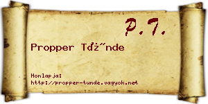 Propper Tünde névjegykártya