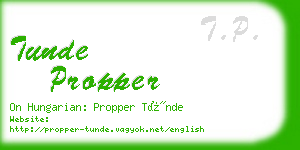 tunde propper business card